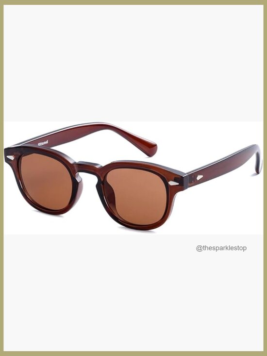 Vintage Retro Round Tinted Sunglasses TR90 Frame UV400 